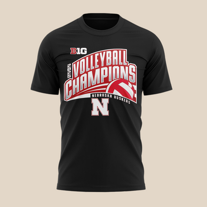 01.Nebraska Volleyball  2025 BIG TEN CHAMPIONS  TSHIRT