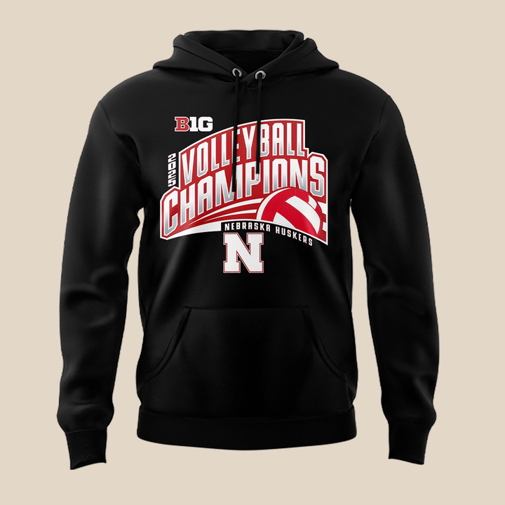 01.Nebraska Volleyball  2025 BIG TEN CHAMPIONS  Hoodie