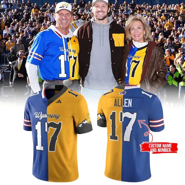 Josh Allen Buffalo Bills x Wyoming Cowboy Football "Number 17" Combo Jersey 2025