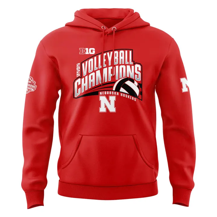 02.Nebraska Volleyball  2025 BIG TEN CHAMPIONS  Hoodie