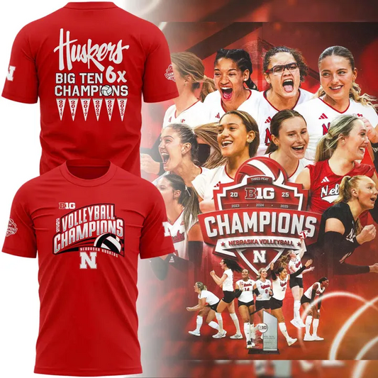 02.Nebraska Volleyball  2025 BIG TEN CHAMPIONS  TSHIRT