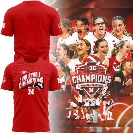03.Nebraska Volleyball  2025 BIG TEN CHAMPIONS  TSHIRT