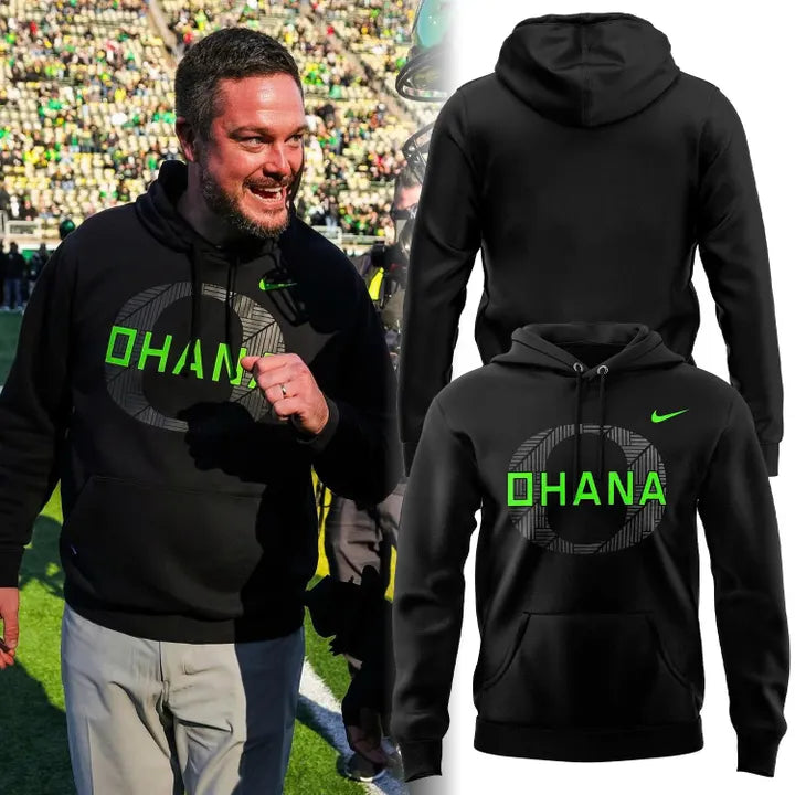 Unisex Black Oregon Ducks Ohana 2025 Hoodie