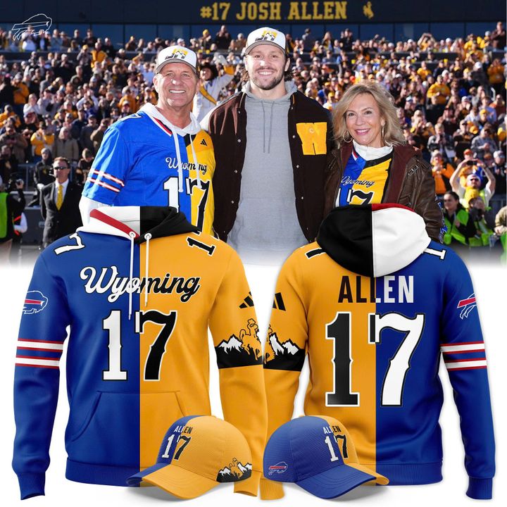 Josh Allen #17 Buffalo Bills x Wyoming Cowboys Hoodie