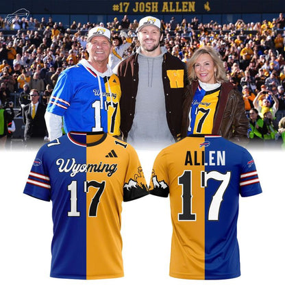 Josh Allen #17 Buffalo Bills x Wyoming Cowboys T-Shirt