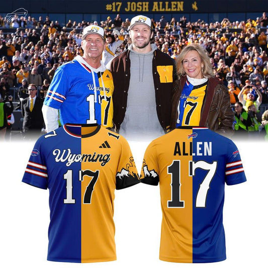 Josh Allen #17 Buffalo Bills x Wyoming Cowboys T-Shirt