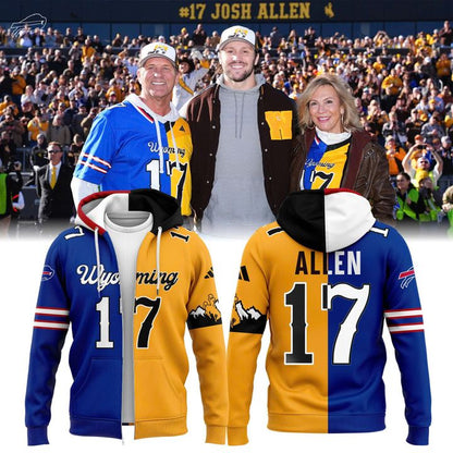 Josh Allen #17 Buffalo Bills x Wyoming Cowboys Zip Hoodie
