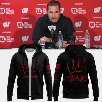 2025 Wisconsin Badgers football Coach Luke Fickell Limited Edition Zip Hoodie
