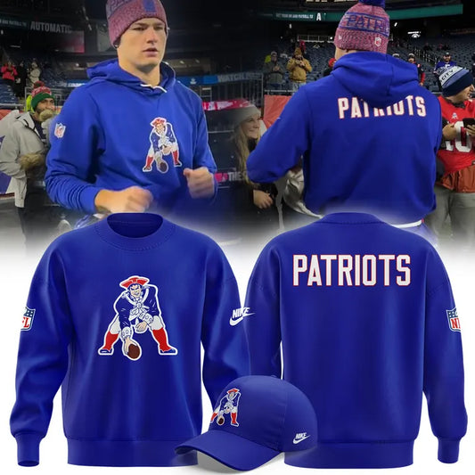 New England Patriots Throwback Historic Royal Sweatshirt