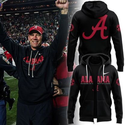 Alabama Sideline Men's College Pullover Zip Hoodie