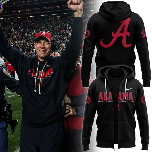Alabama Sideline Men's College Pullover Zip Hoodie