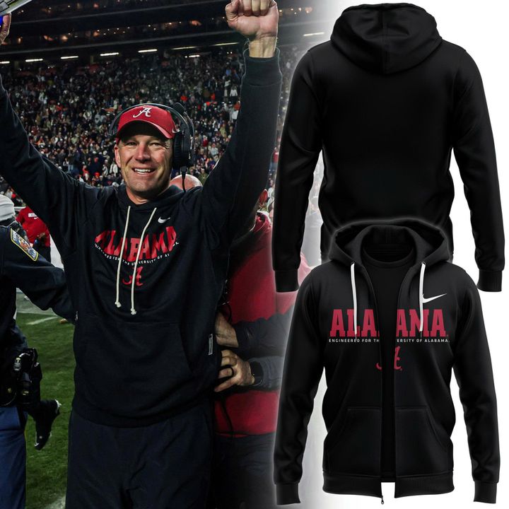 Alabama Sideline Men's College Pullover Zip Hoodie v2