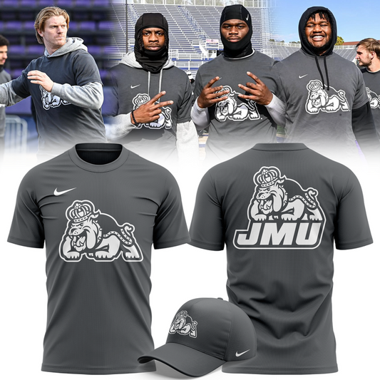 Limited Edition JMU Football T-Shirt Gray 2025
