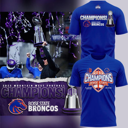 2025 limited edition t-shirt Boise State Broncos Mountain West Football Champions
