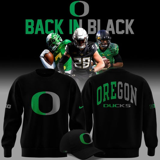 2025 limited edition sweatshirt Oregon Ducks football "Back In Black" for fans