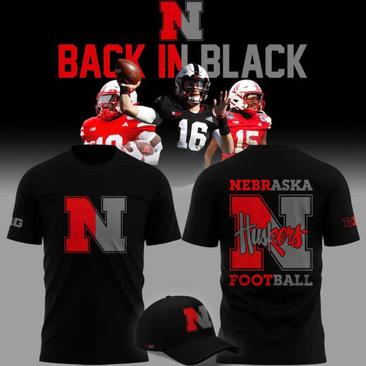 2025 limited edition t-shirt Nebraska football "Back In Black" for fans
