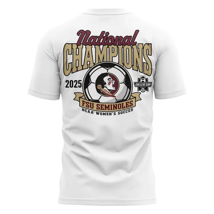 Unisex Champion White Florida State Seminoles 2025 NCAA Women's Soccer National Champions Locker Room Tee-V4(White)