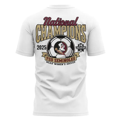 Unisex Champion White Florida State Seminoles 2025 NCAA Women's Soccer National Champions Locker Room Tee-V4(White)