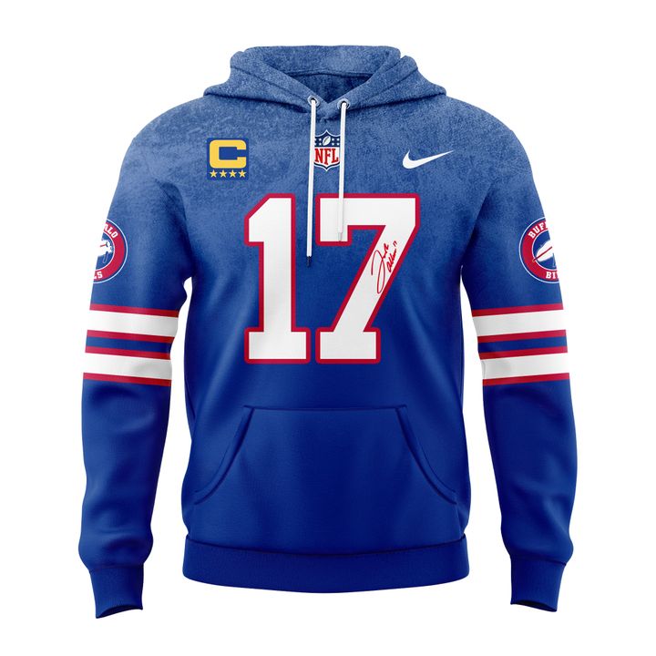 Buffalo Bills Josh Allen 17 Blue Hoodie