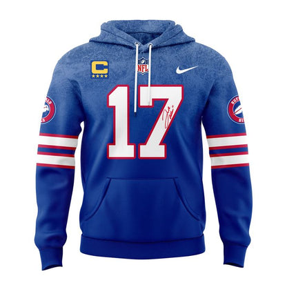 Buffalo Bills Josh Allen 17 Blue Hoodie