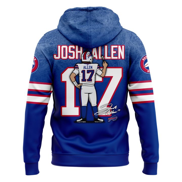 Buffalo Bills Josh Allen 17 Blue Hoodie