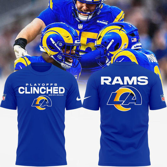 Limited Edition Los Angeles Rams Clinched Playoffs 2025 Tshirt