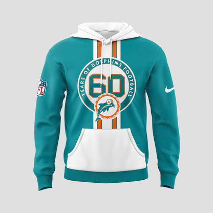 Unisex 60th Year Dolphins Football Hoodie