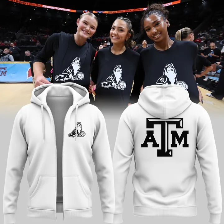 Texas A&amp;M Aggies women's volleyball Zip Hoodie White