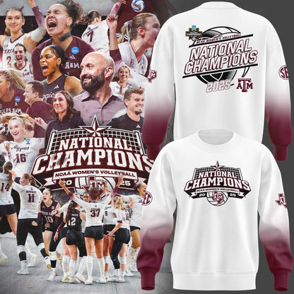 2025 Limited edition Sweatshirt Texas A&amp;M Aggies women's volleyball National Champions for fans