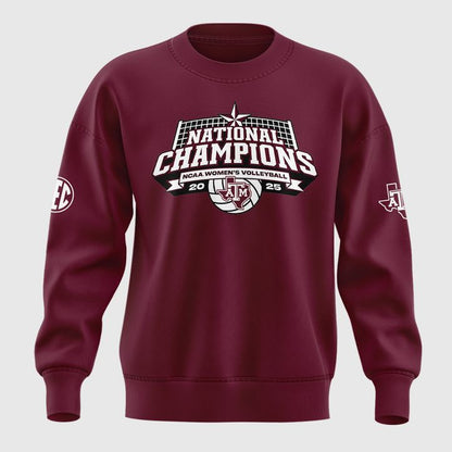 2025 Limited edition Sweatshirt Texas A&amp;M Aggies women's volleyball National Champions for fans.