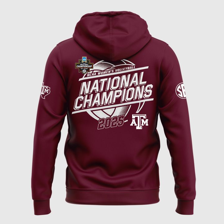 2025 Limited edition Hoodie Texas A&amp;M Aggies women's volleyball National Champions for fans.