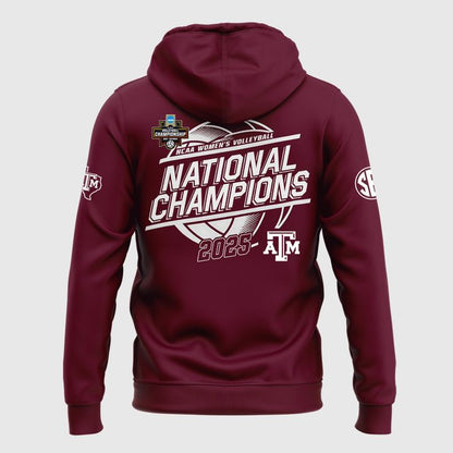 2025 Limited edition Hoodie Texas A&amp;M Aggies women's volleyball National Champions for fans.