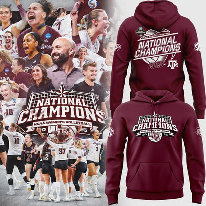 2025 Limited edition Hoodie Texas A&amp;M Aggies women's volleyball National Champions for fans.