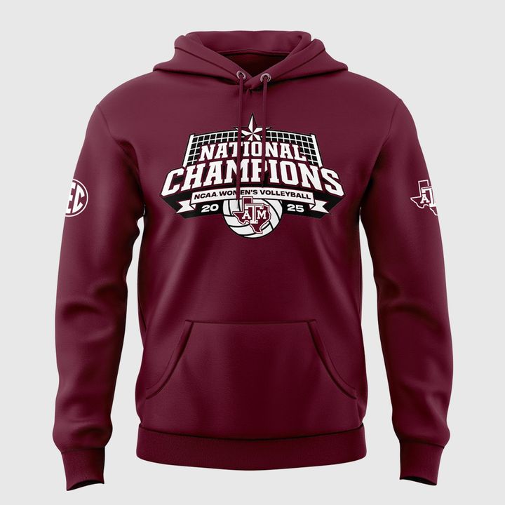 2025 Limited edition Hoodie Texas A&amp;M Aggies women's volleyball National Champions for fans.