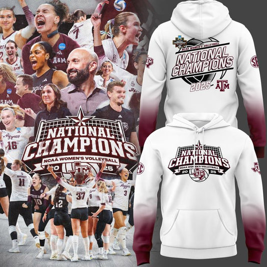 2025 Limited edition Hoodie Texas A&amp;M Aggies women's volleyball National Champions for fans