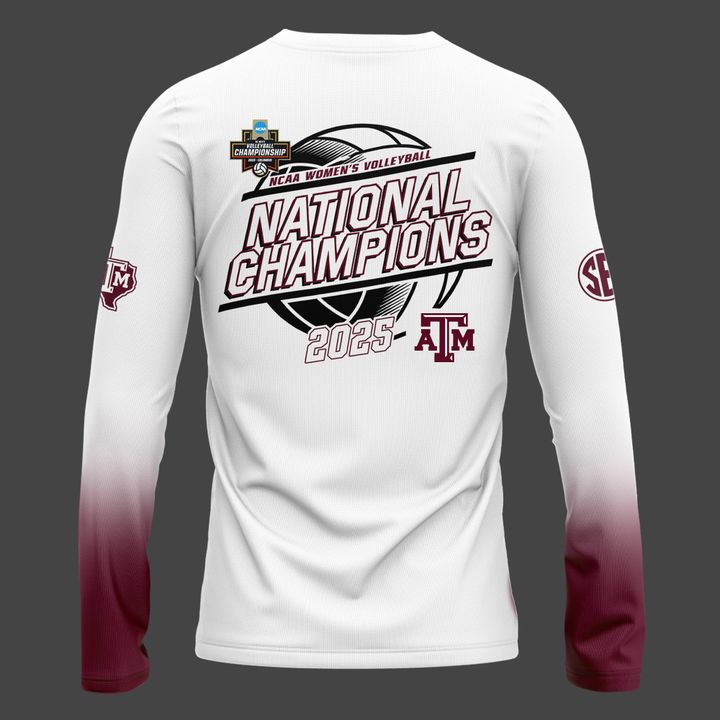 2025 Limited edition Long Tee Texas A&amp;M Aggies women's volleyball National Champions for fans