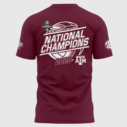 2025 Limited edition T-Shirt Texas A&amp;M Aggies women's volleyball National Champions for fans.