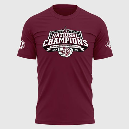 2025 Limited edition T-Shirt Texas A&amp;M Aggies women's volleyball National Champions for fans.
