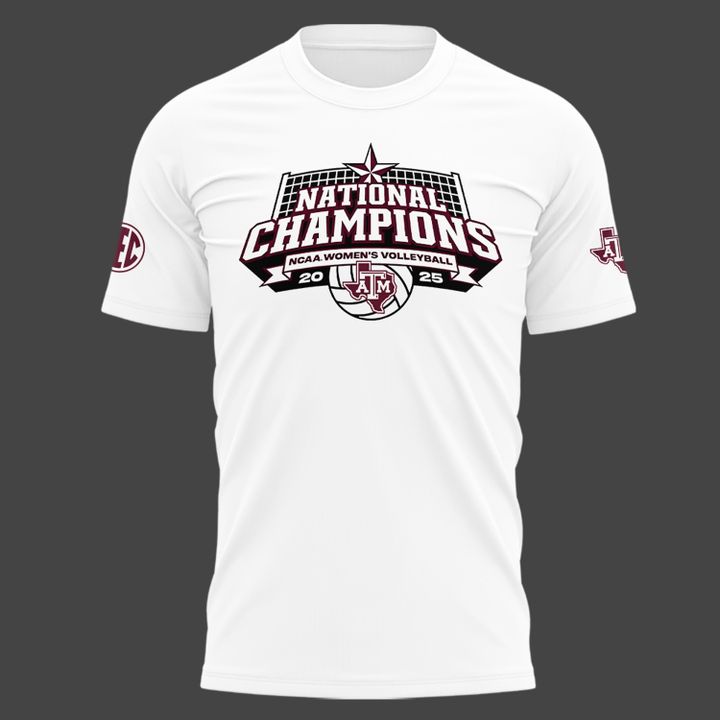 2025 Limited edition T-Shirt Texas A&amp;M Aggies women's volleyball National Champions for fans