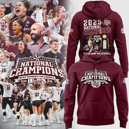 2025 Limited edition Hoodie Texas A&amp;M Aggies women's volleyball National Champions for fans!