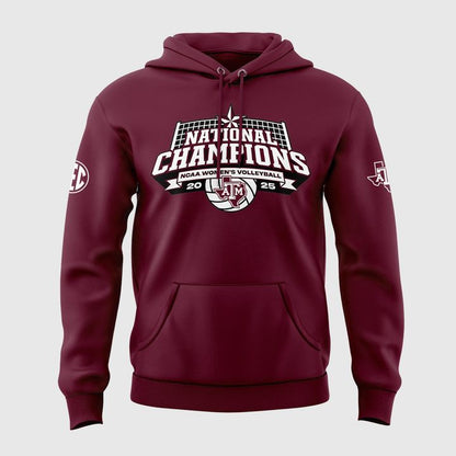 2025 Limited edition Hoodie Texas A&amp;M Aggies women's volleyball National Champions for fans!