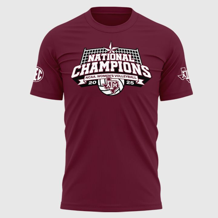 2025 Limited edition T-Shirt Texas A&amp;M Aggies women's volleyball National Champions