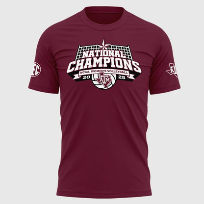 2025 Limited edition T-Shirt Texas A&amp;M Aggies women's volleyball National Champions