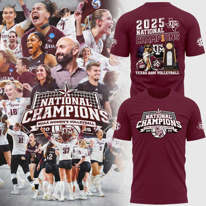 2025 Limited edition T-Shirt Texas A&amp;M Aggies women's volleyball National Champions