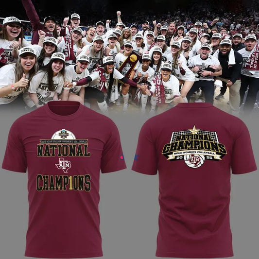 2025 Texas A&amp;M Aggies NCAA Women's Volleyball National Champions T-Shirt