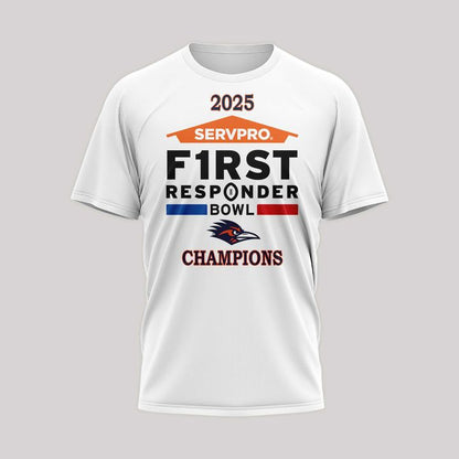 UTSA Roadrunners football 2025 First Responder Bowl Champs T-shirt - White