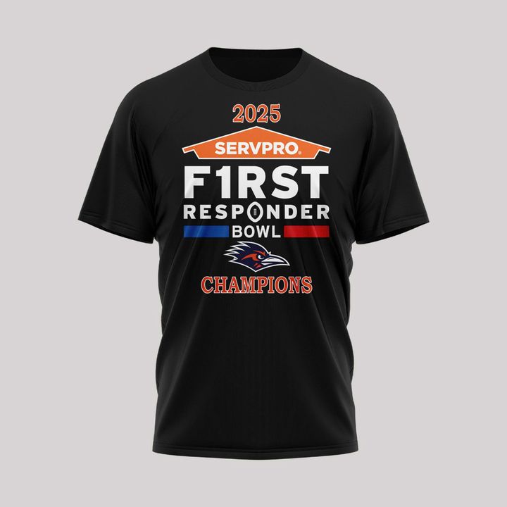 UTSA Roadrunners football 2025 First Responder Bowl Champs T-shirt - Black