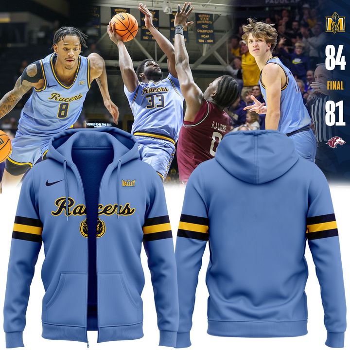 Special 2025 Powder Blue Uniform Murray State Men's Basketball Zip Hoodie 2