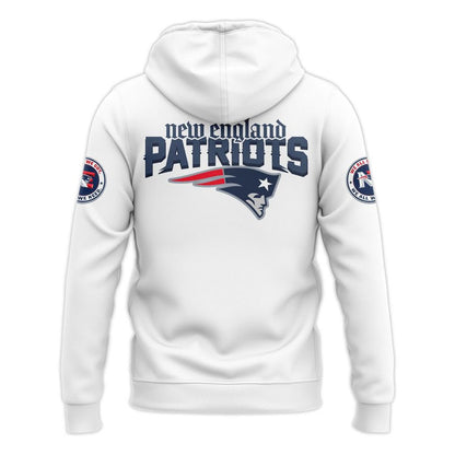 Official New England Patriots "We All We Need" HoodieHoodie - White