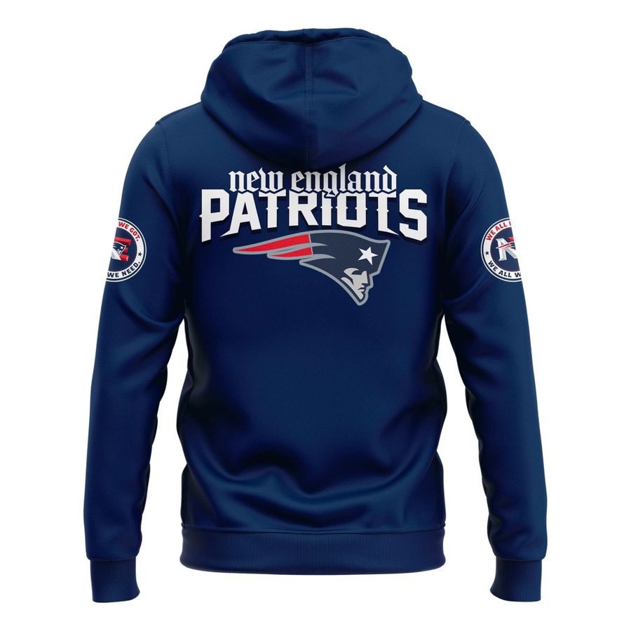 Official New England Patriots "We All We Got" HoodieHoodie - Navy